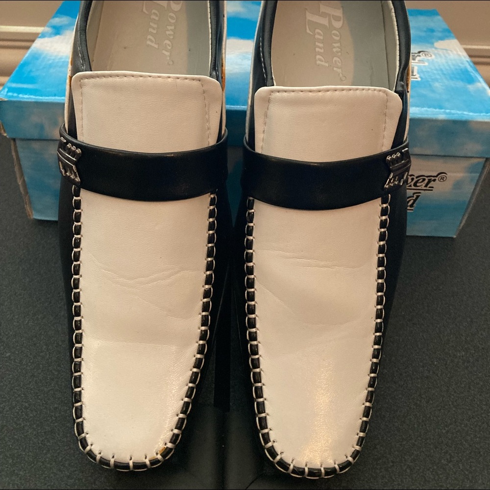 Power Land White and Black dress shoes size 11